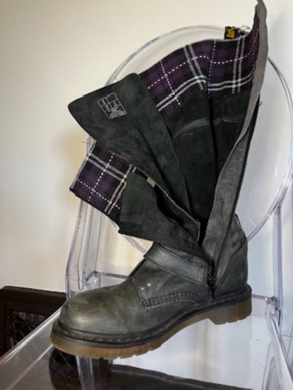 RARE Dr. Martens "Phina" 5 buckle-strap knee-high leather boots - Picture 13 of 15